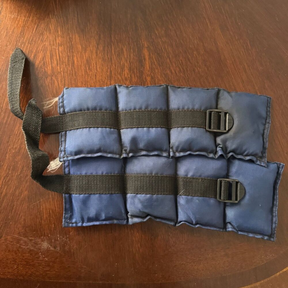 Pair of Blue Ankle or Wrist Weights Adjustable 2.1 pounds each